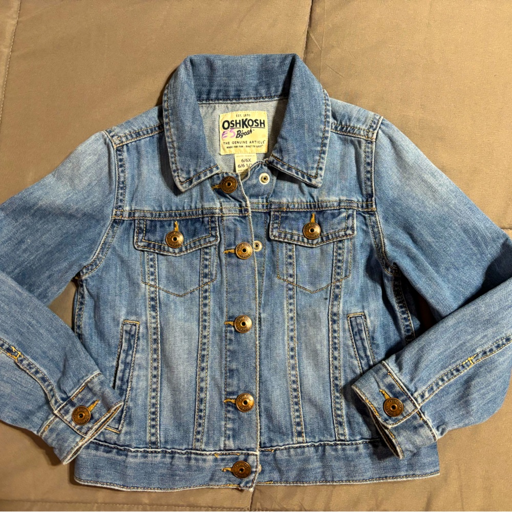 OshKosh B'gosh Toddler Girls Classic Denim Jacket Size 6-6X